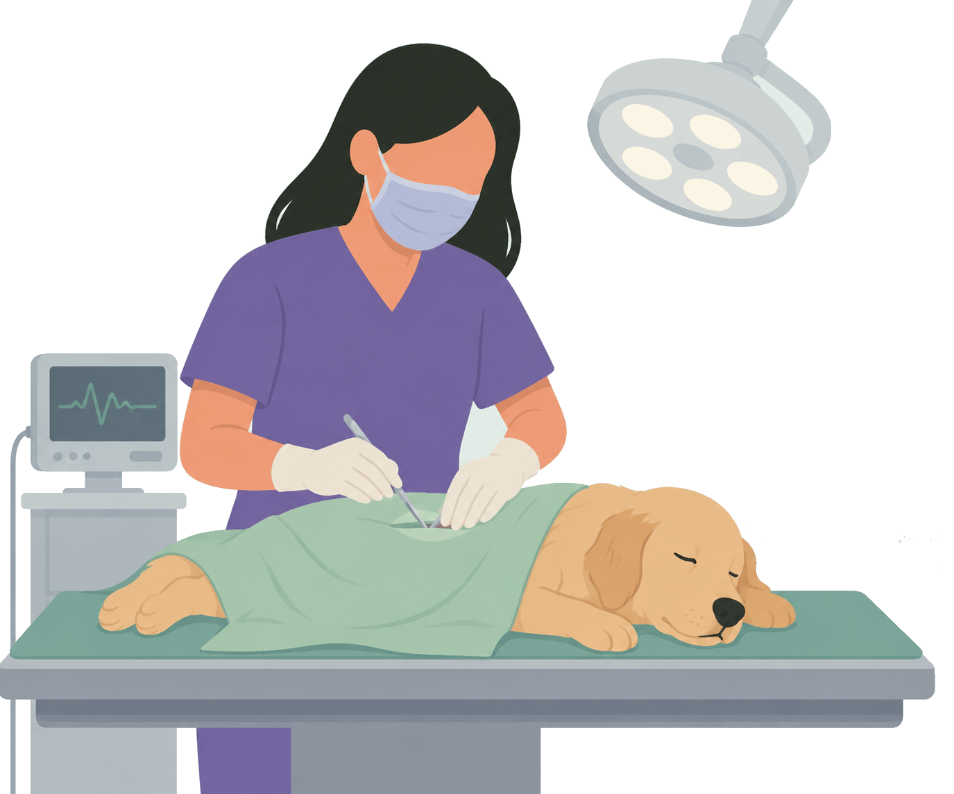 Veterinaria preparando una intervención quirúrgica en Gràcia, Barcelona