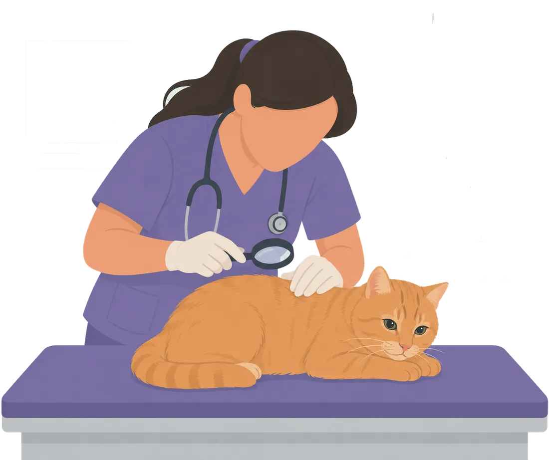 Dra. Andrea Aldea examinando la piel de un perro en la Clínica Veterinaria Rovira, Gràcia